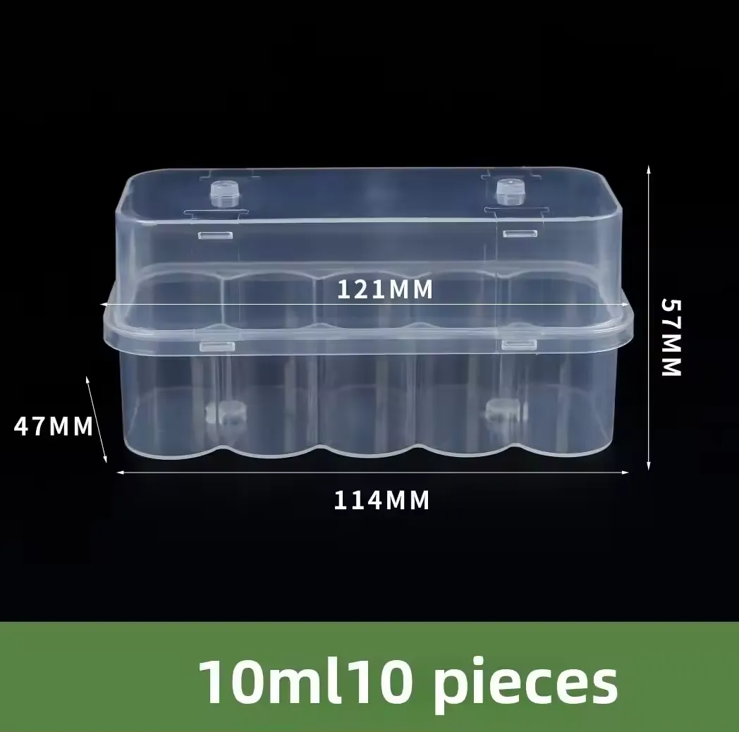PP peptide packaging box dimensions 114mm x 47mm x 57mm for 10ml vials, 10 pieces